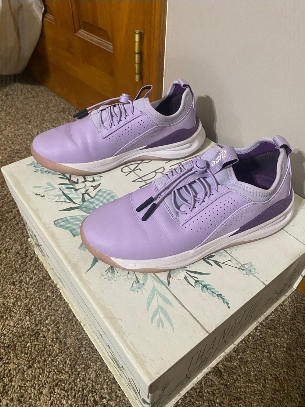 Lightweight Lavender Slip-On Sneakers with Purple Trim